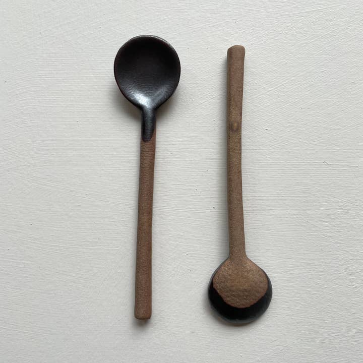 fort & field - Wholesale Kitchen Spoon - Neutral small handmade Japanese pottery coffee or tea spoon5
