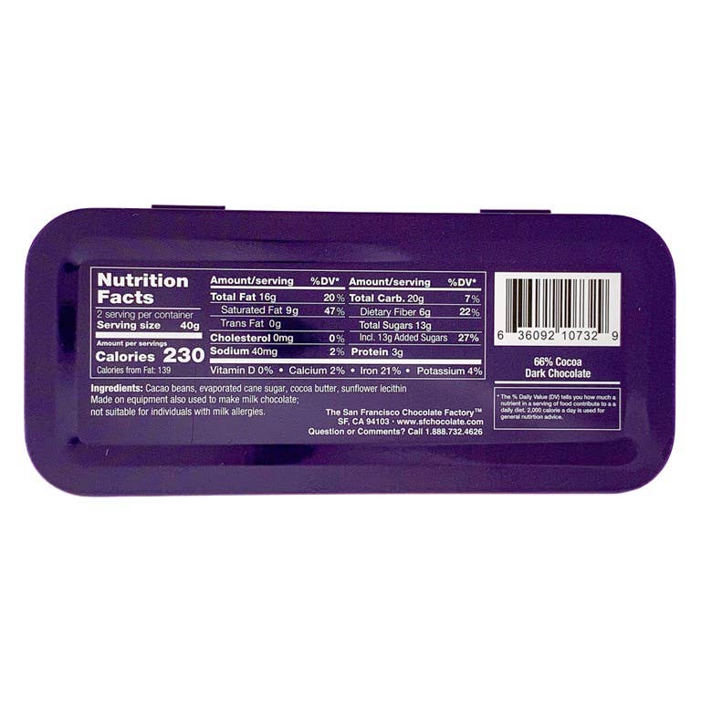 The San Francisco Chocolate Factory - Wholesale Chocolate Bar - 3oz Tin Wine Lover's Chocolate - Pairs with Red Wines4