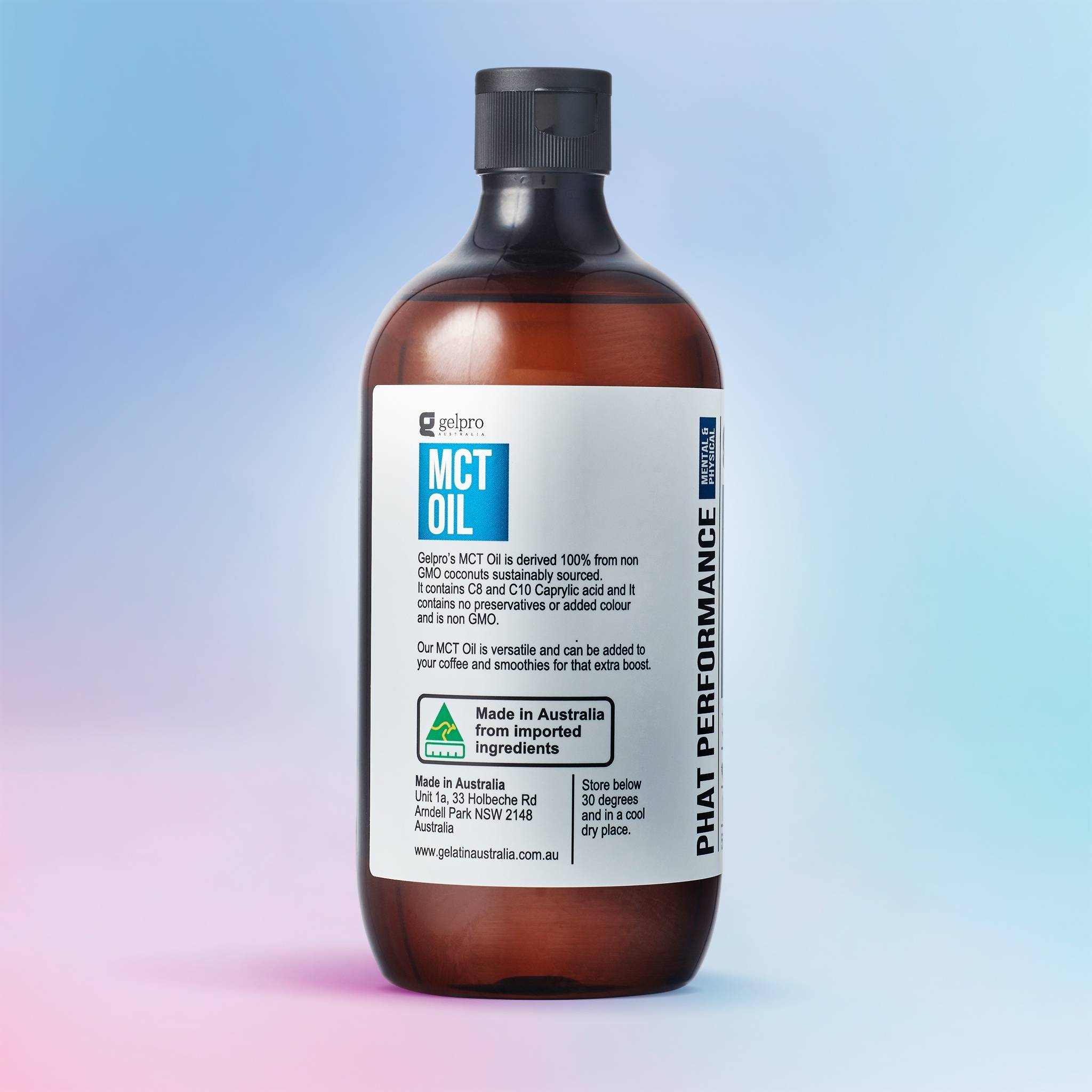 Gelpro Australia - Vente Huile de cuisson - Huile MCT C8 & C10 - Phat Performance 500 ml2