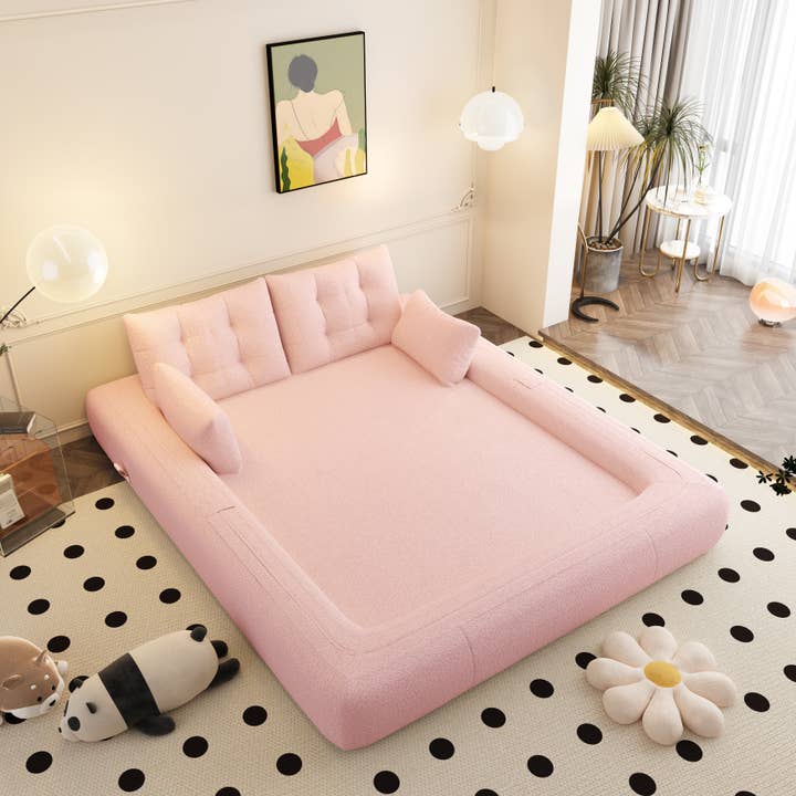 39F Inc. - Wholesale Sofa - 3-in-1 Foldable Teddy Sofa Bed w/Pillows 4 Colors17