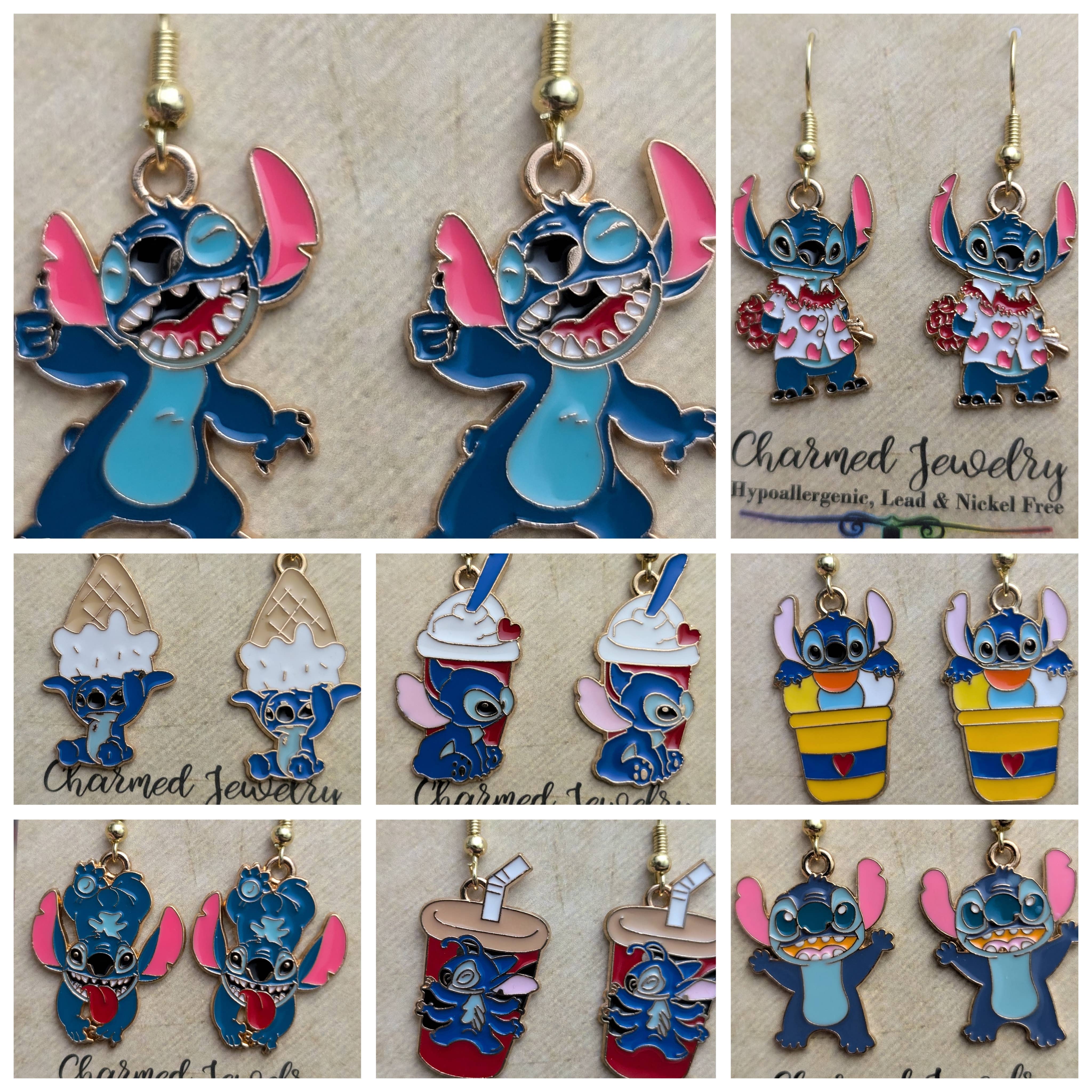Con-Quest Crafts - Wholesale Dangle Earrings - Inspired by Stitch, Classic Alien Inspired Accessories5