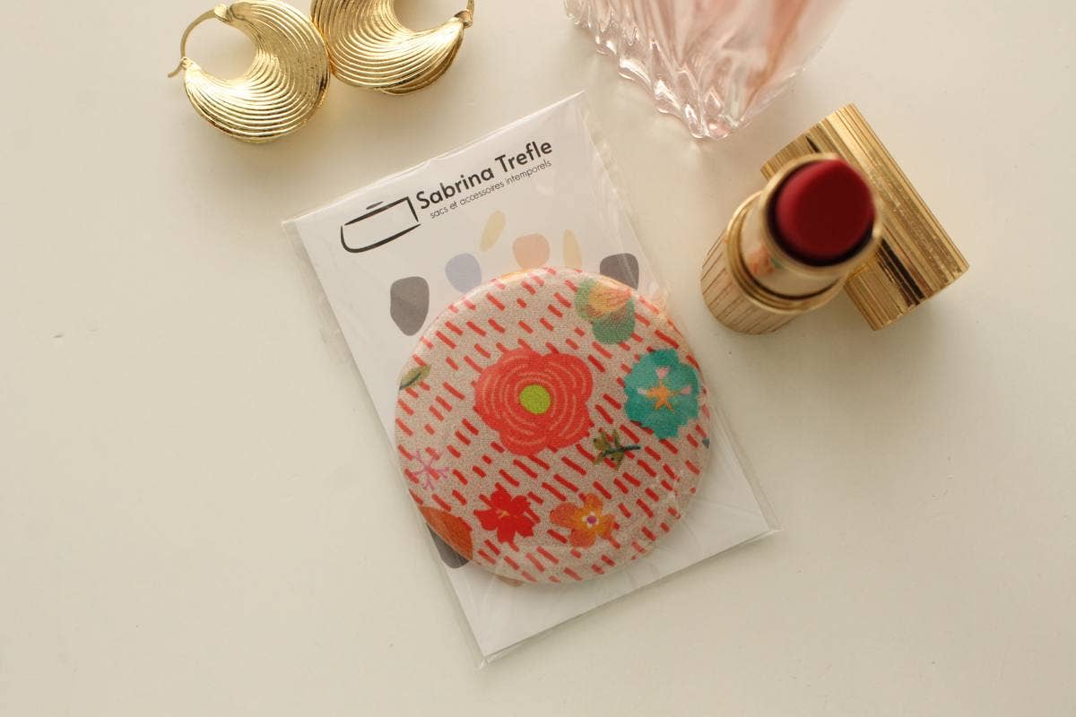 Sabrina Trefle - Wholesale Compact Mirror - Bella salmon pocket mirror3
