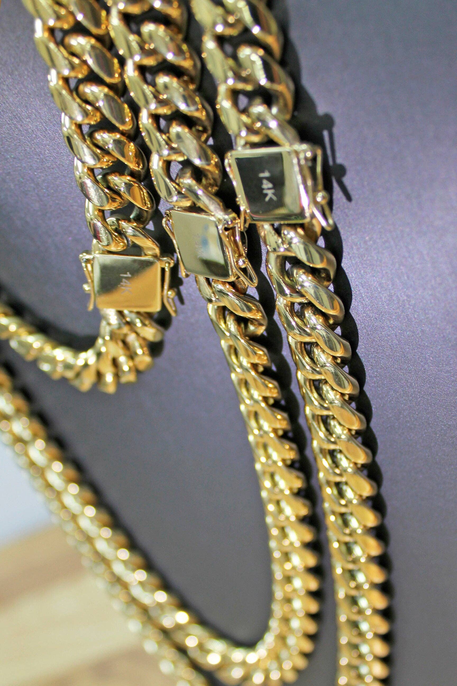 DIJU Jewelry – Pulseira de elo e corrente por atacado – 14mm Pulseira de elos Miami Cuban Em 14k Dourado Com Fecho Duplo de Segurança, Corrente Cura Unissexo, Suprimentos de Joalharia8