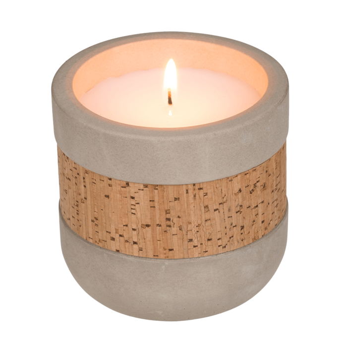 Out of the blue KG - Wholesale Jar/Filled Candle - Candle in cement pot with corc decoration,2