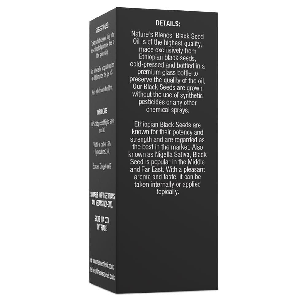 Nature’s Blends - Wholesale Oral Supplement/Vitamin - Black Seed Oil, Ethiopian, Raw Virgin Cold Pressed (100ml)3