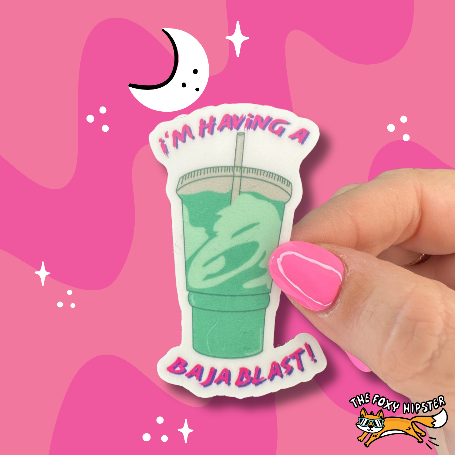 The Foxy Hipster - Wholesale Sticker - Baja Blast Vinyl Sticker0