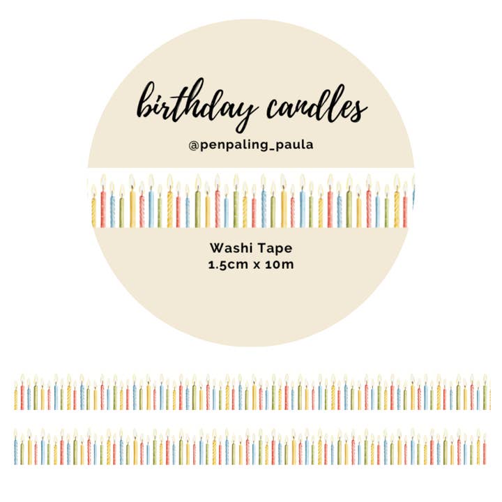 Birthday Candles - Washi Tape for wholesale by Penpaling Paula