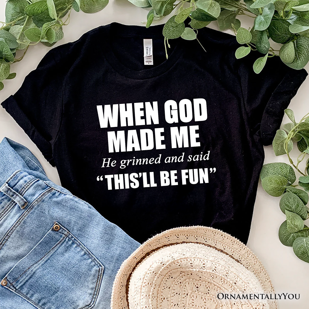OrnamentallyYou - Wholesale T-shirt met print - Dames - Toen God Mij Maakte Christelijk T-Shirt, Grappig Geloof Shirt7