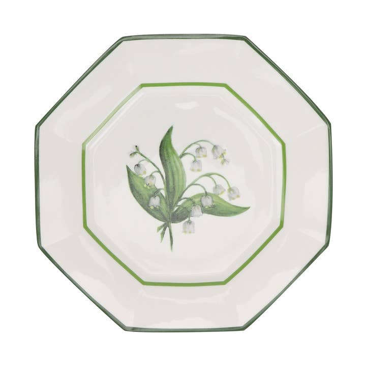 Maiglöckchen Grün und Weiß Salatteller für den Großhandel von The Enchanted Home