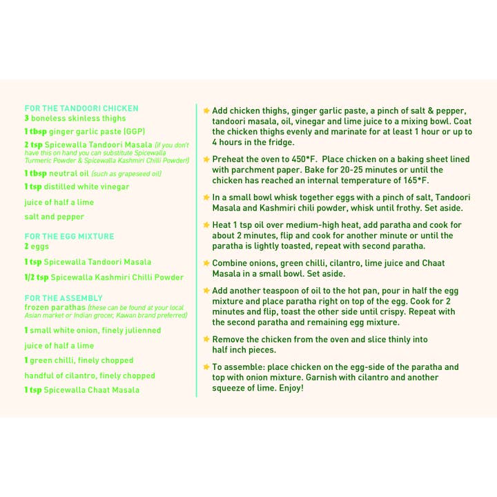 Spicewalla – Mistura de especiarias secas por atacado – Feitiço de Spicewalla. Receita de Pão Kathi de Frango Meherwan Irani 1