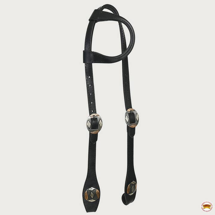 HILASON - Wholesale Horseback Riding Gear - Hilason Horse Genuine Leather One Ear Headstall Bridle GS Concho Black10