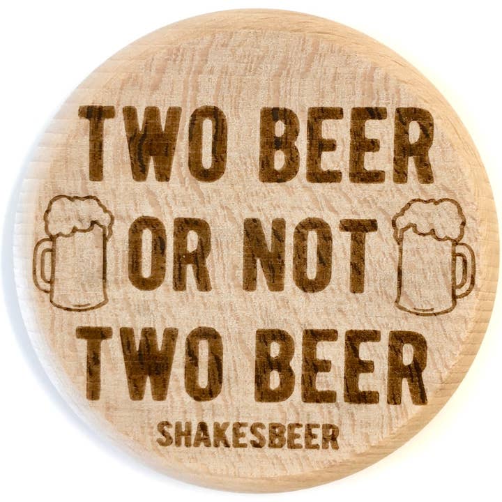holzpost GmbH - Wholesale Drink Lids - Glass lid made of beech “Two Beer”
