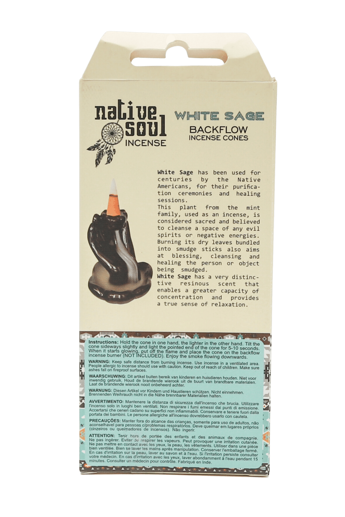 EMTUACASA - Wholesale Incense - Incenso Native Soul Sage White 8 Cones1