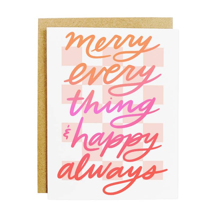 Carte Merry Everything et Happy Always pour la vente par KANDS.CO