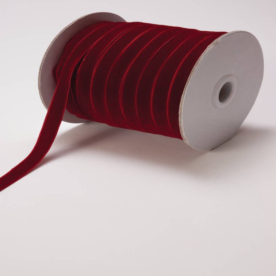 Wholesale 2.5 Red Velvet Reversible Gold Wired Ribbon for your store -  Faire