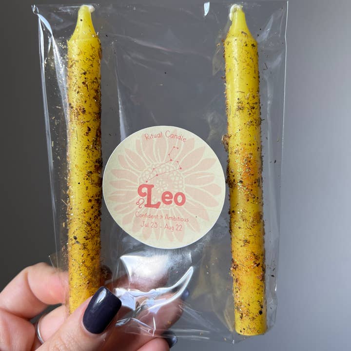 Leo Zodiac Ritual Candle for wholesale by Sapphire & Sage