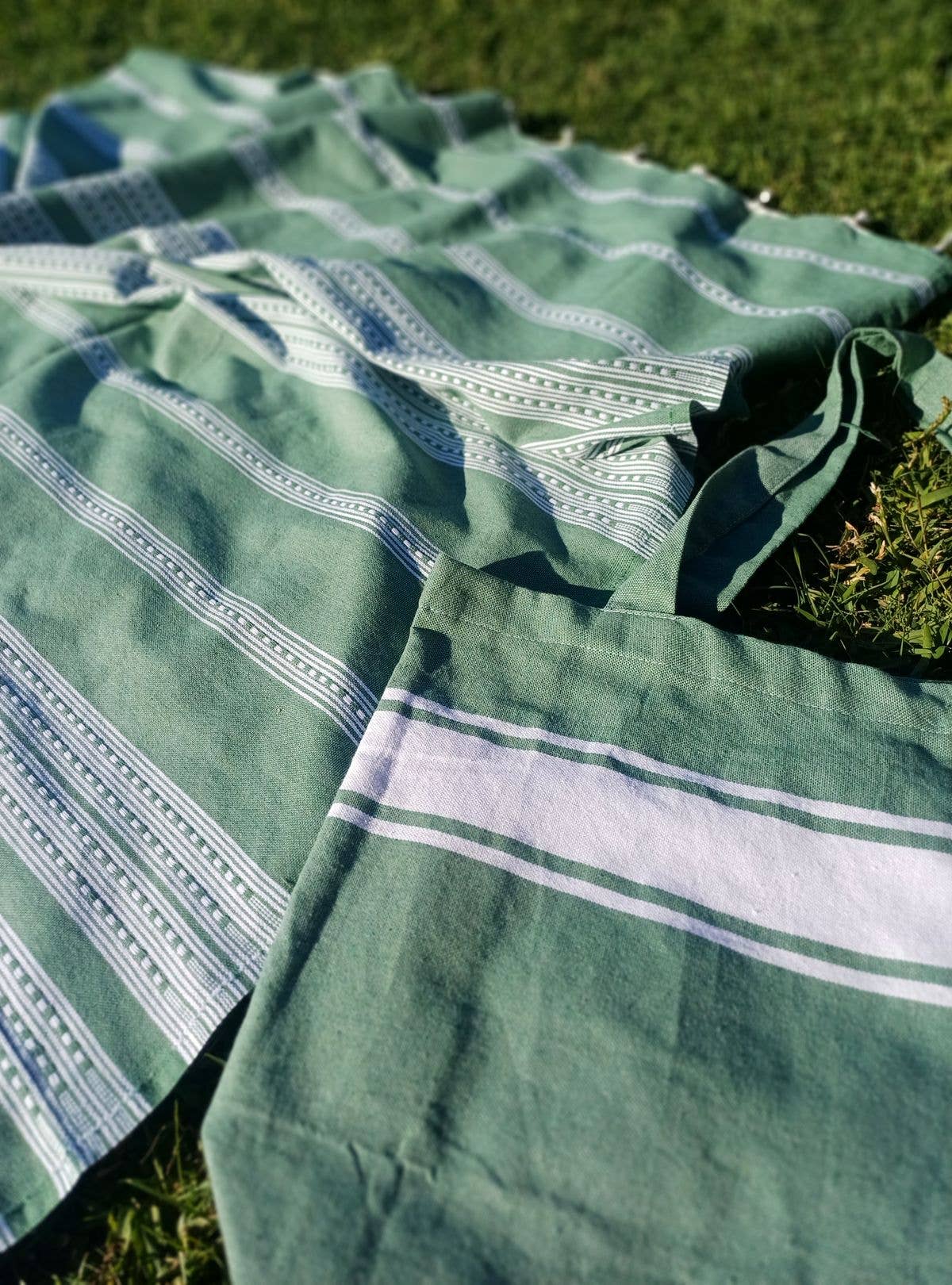 KASALUZ - Wholesale Tote Bag - Women's - Tote Bag Fouta white stripe Auténtica Bic blue2