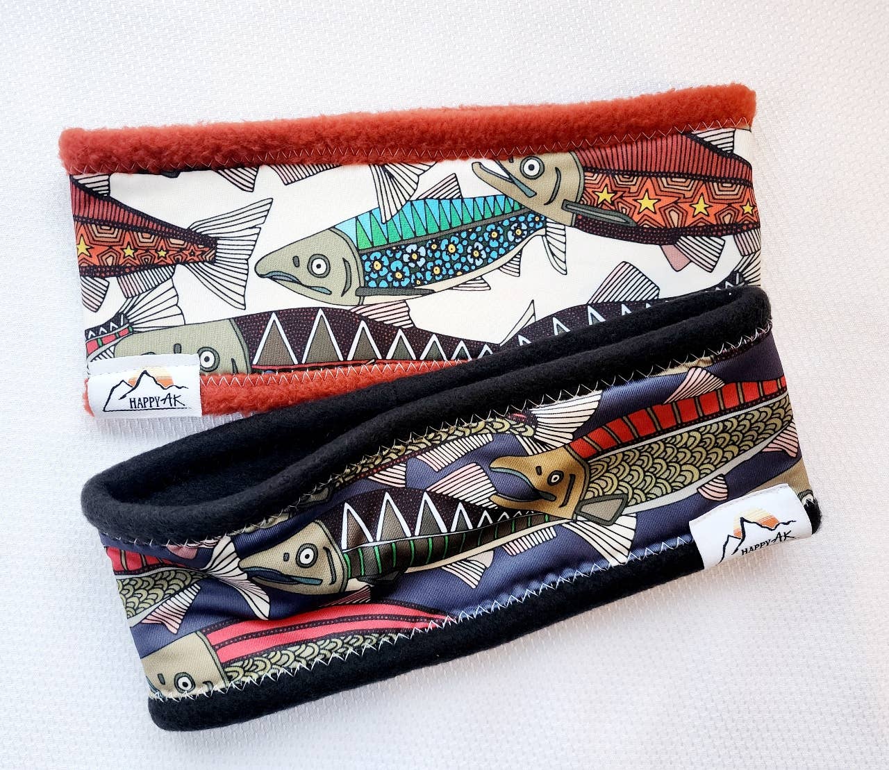 HappyAK Handmade Headbands and Neckwear - Vente Bandeau – femme - Bandeaux doublés en polaire (thème côtier) - Lot8