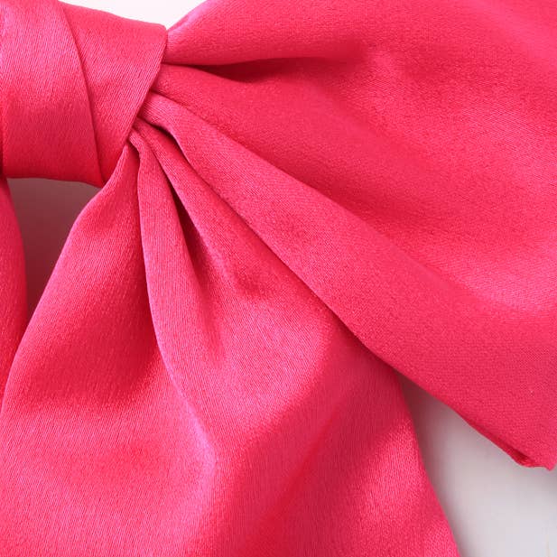 Inca UK – wholesale Hair bow – Women’s – Fuchsia Pink bow barrette clip with tails 10cm2
