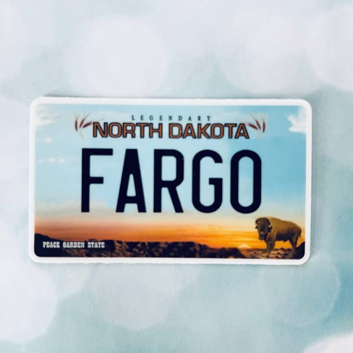 Beckamade - Wholesale Sticker - Custom North Dakota License Plate City Sticker1