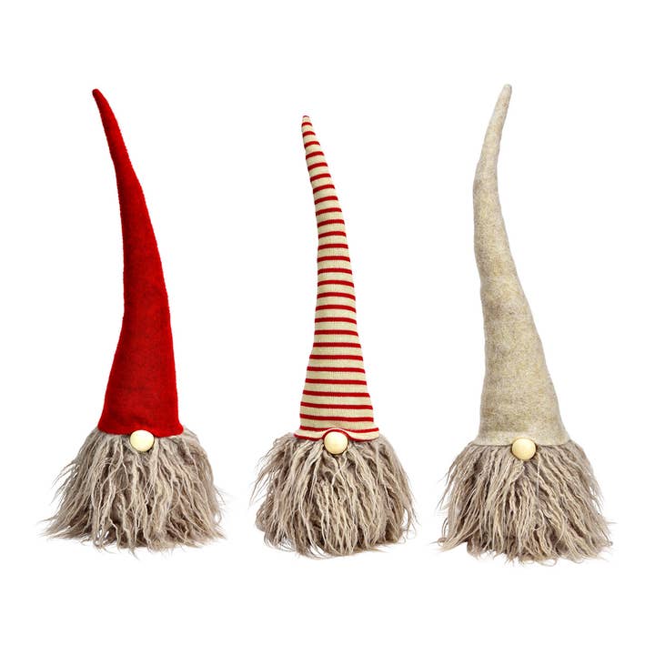 Nisse af tekstil, 3-delt, Beige/Rød (B/H/D) 12x47x12cm for engroshandel hos Wurm