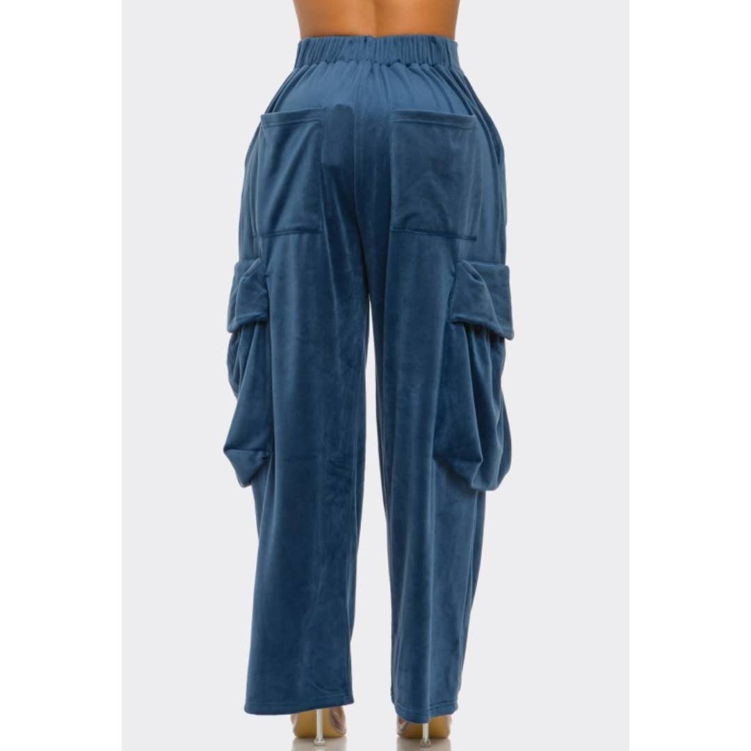 LOVE SENSE - Wholesale Pants - Women's - VELVET BAGGY CRAGO PANTS 6