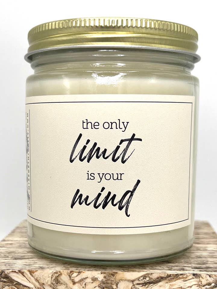 Blandet etisk er den eneste grænse dit sind Soy Candle 8oz for engroshandel hos Mixed Ethically