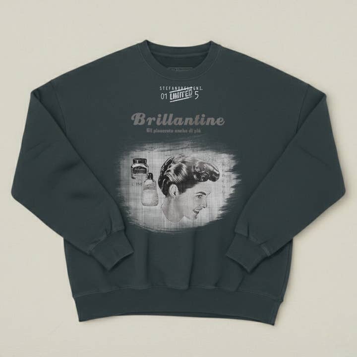 Zware rondhals-sweatshirt met glitters voor wholesale door Mary Cotton Couture