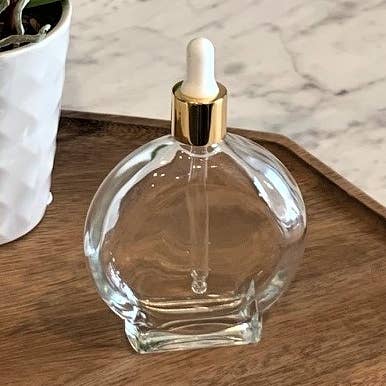 The Bottle Shoppe - Wholesale Essential oil holder - 3.4oz Luxe Watch Shaped Glass Bottle with Gold Dropper0