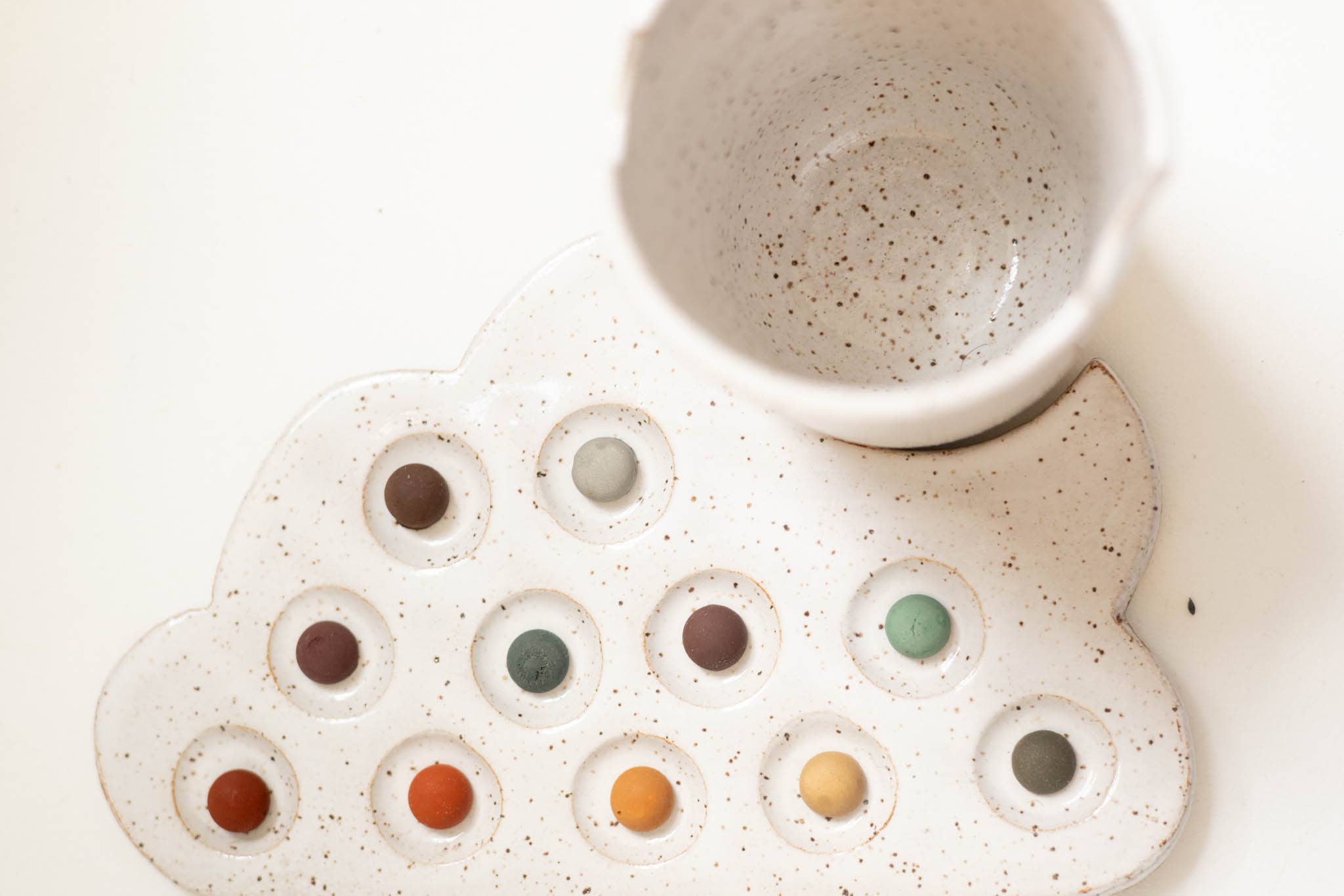 joye made clay - Wholesale Palette/Mixing Tray - ceramic nesting cloud palette and brush cup set1