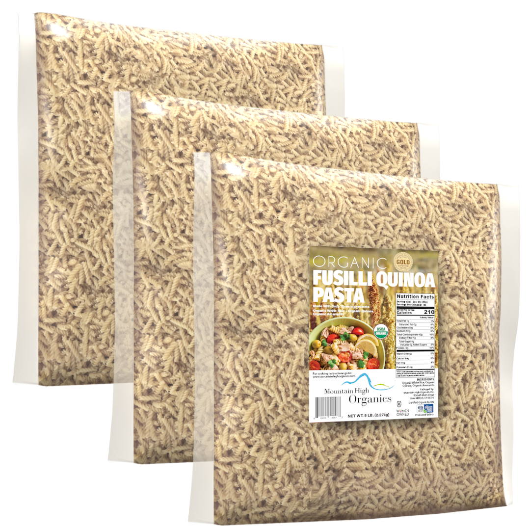 Mountain High Organics - Wholesale Pasta - Gluten Free Organic Quinoa Pasta, Fusilli - 5lb Bags0