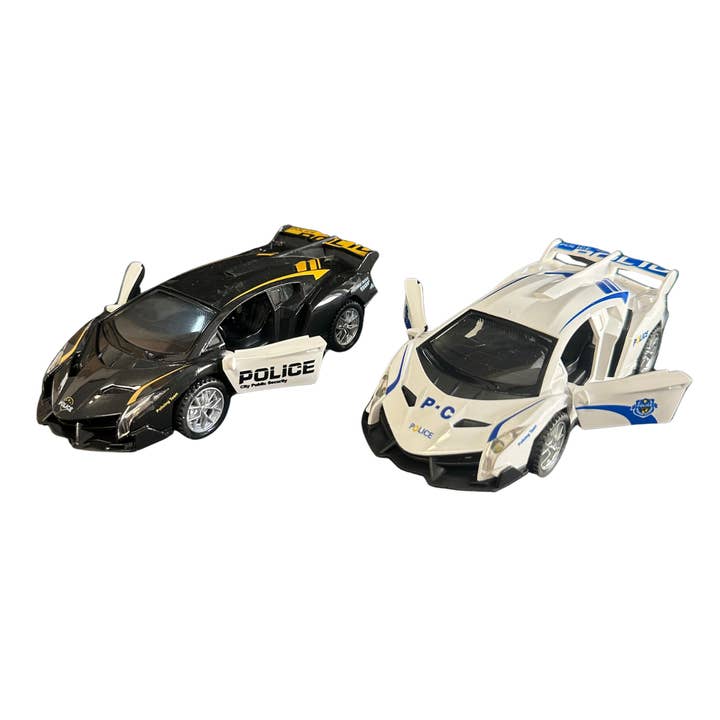 6" Friction Power Die-Cast Police Cars – Light and Sound MSPCM for wholesale by Modek Sports