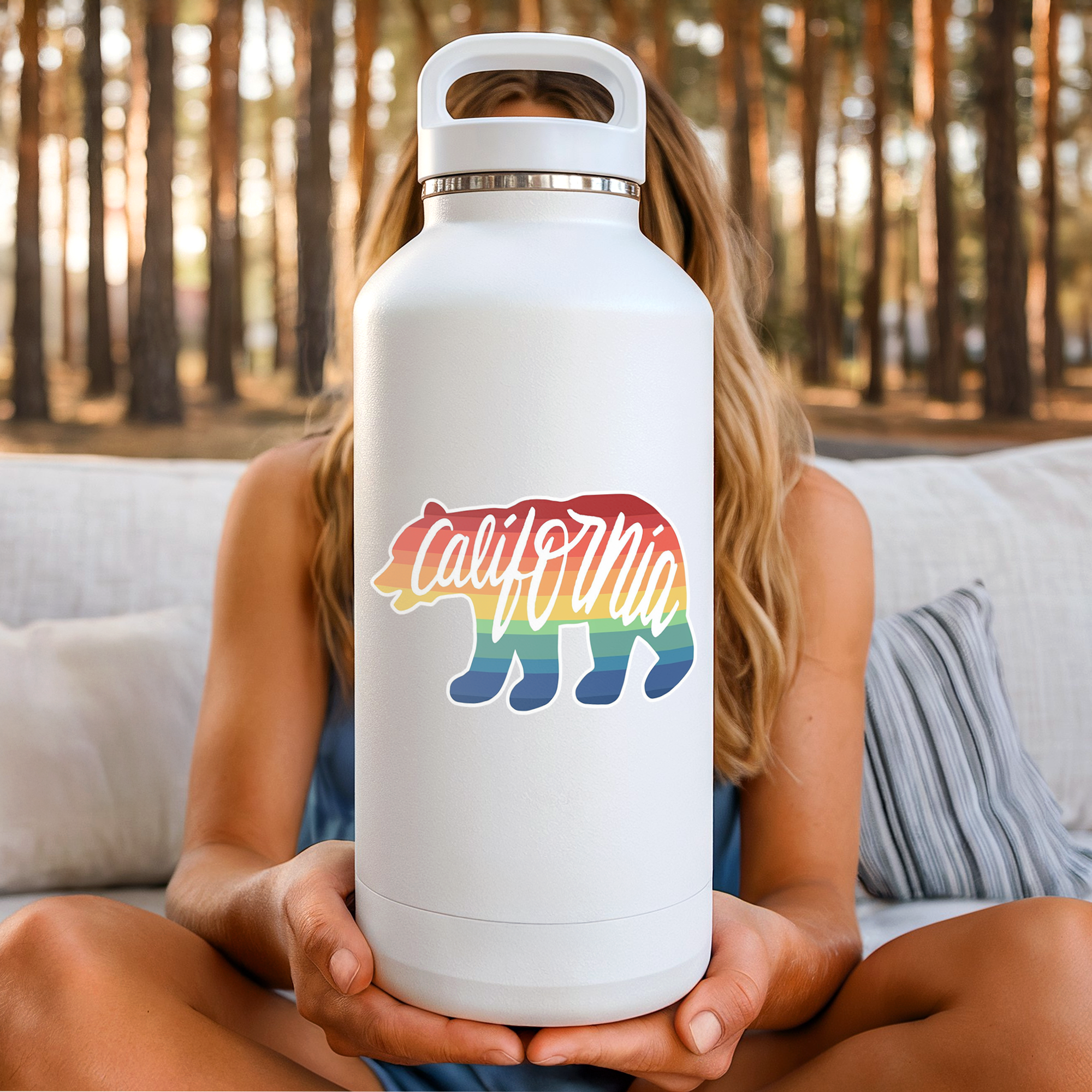 PiggyPrintStickers - Wholesale Sticker - California Rainbow Bear Sticker | California Sticker Decal2