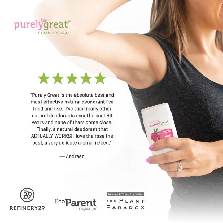 Purelygreat Natural Deodorants - Wholesale Deodorant - Unisex - Purelygreat Stick Deodorant - Floral7