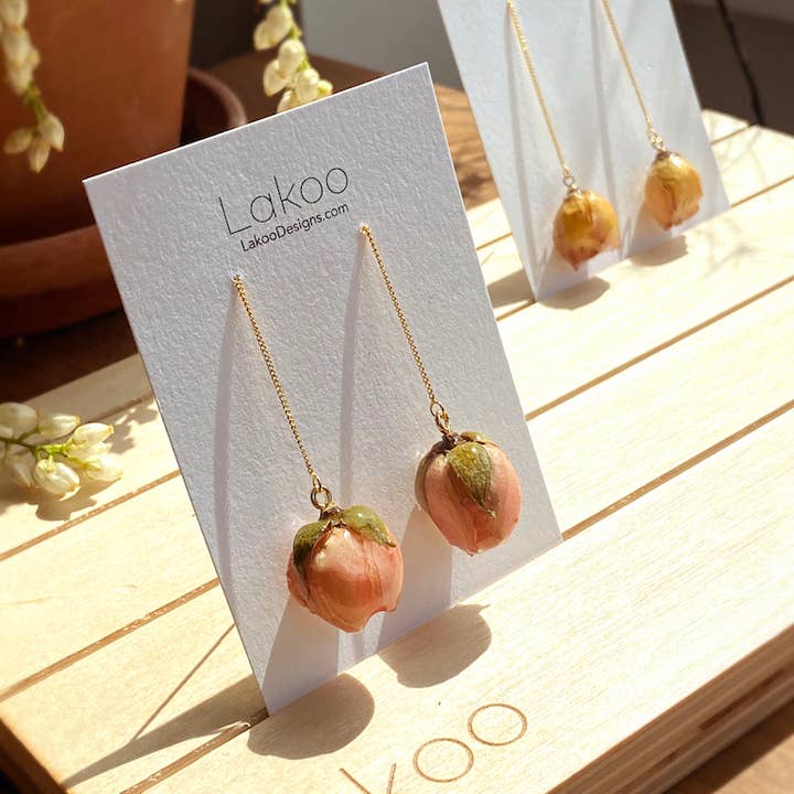 Lakoo Designs - Wholesale Dangle Earrings - Rose Threader Earrings