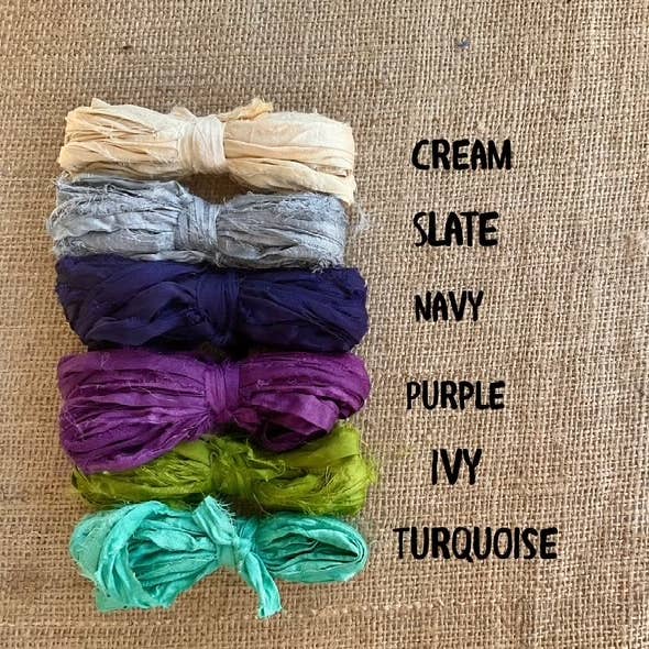 Torn Silk Sari Ribbon - 5 yards
for wholesale by RiverHaus