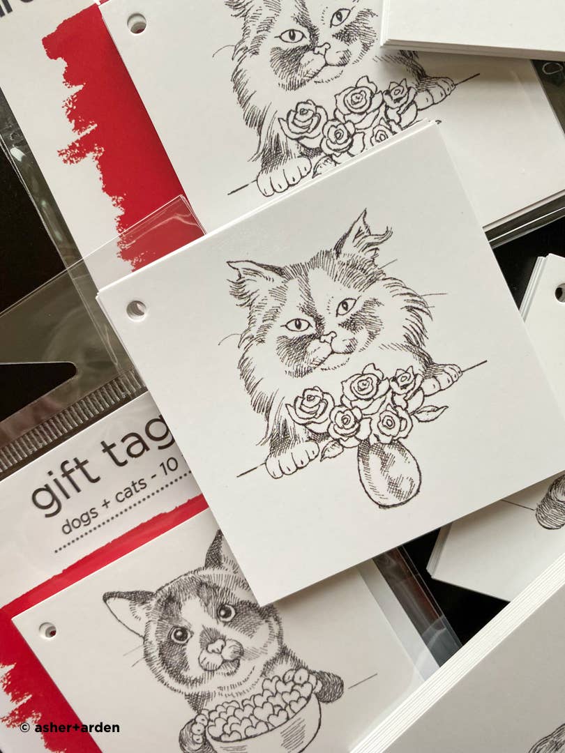 REMOVED BRAND - Wholesale Gift Tag - gift tags - tiger cat - 10pk2