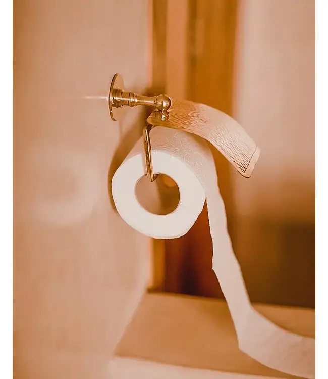 High crafty – wholesale Toalettpappershållare – Handgjord toalettpappershållare i mässing – Guld – Marockansk hantverkare0