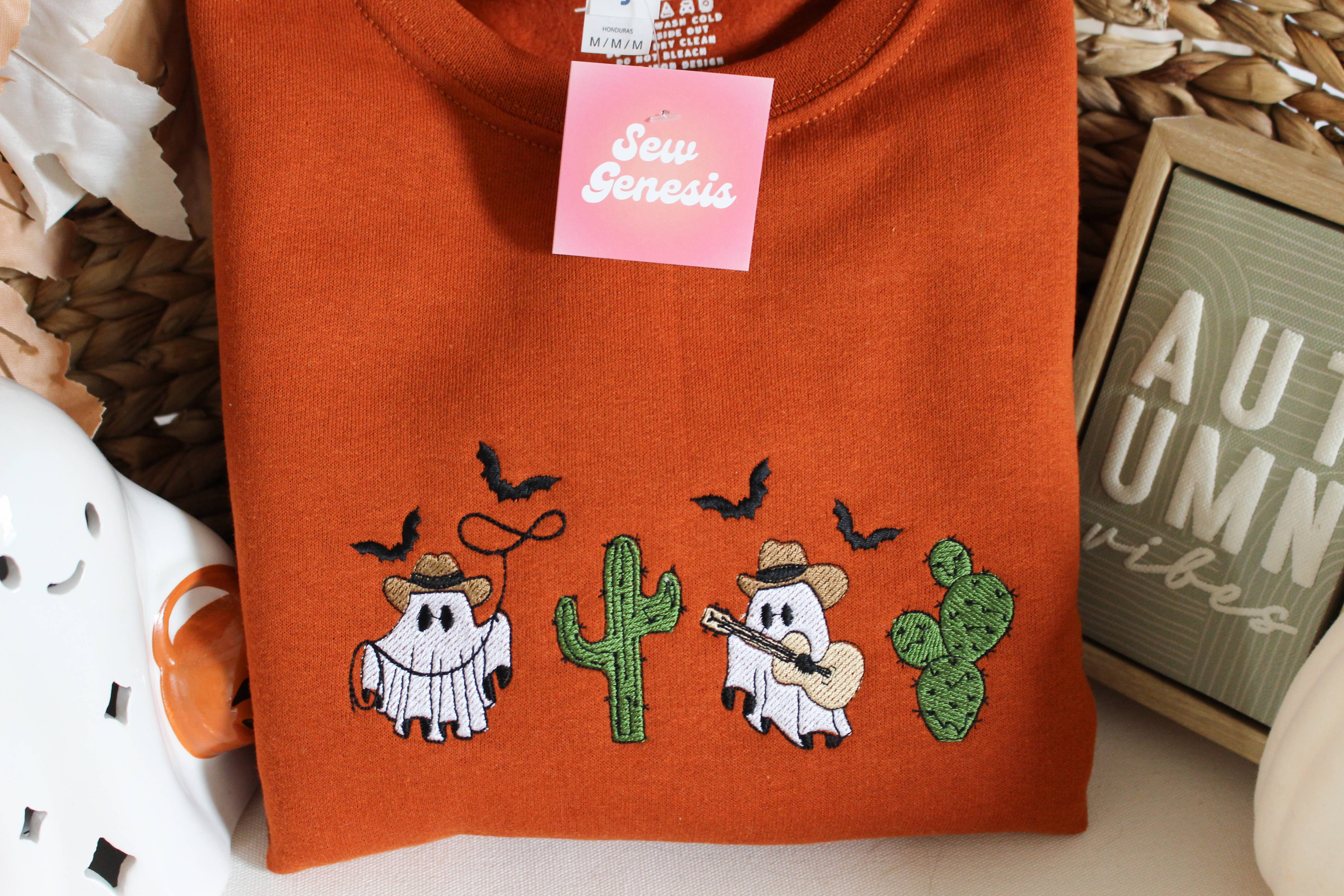 SewGenesis - Wholesale Sweatshirt - Women's - Western Ghosties Embroidered Crewneck 1