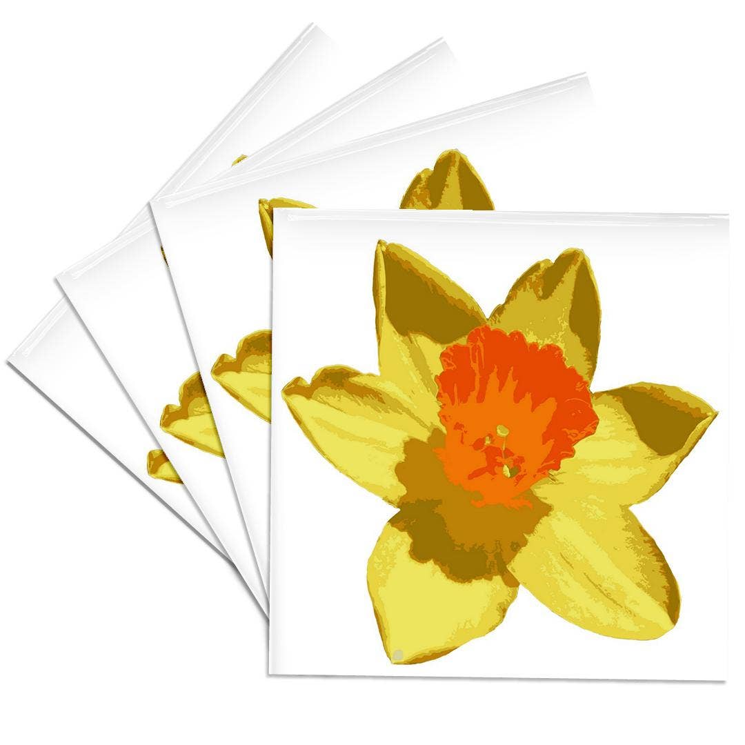 3dRose – Großhandel Untersetzer – 3dRose, Frühlings-Narzissen-Vektor isoliert, Untersetzer0