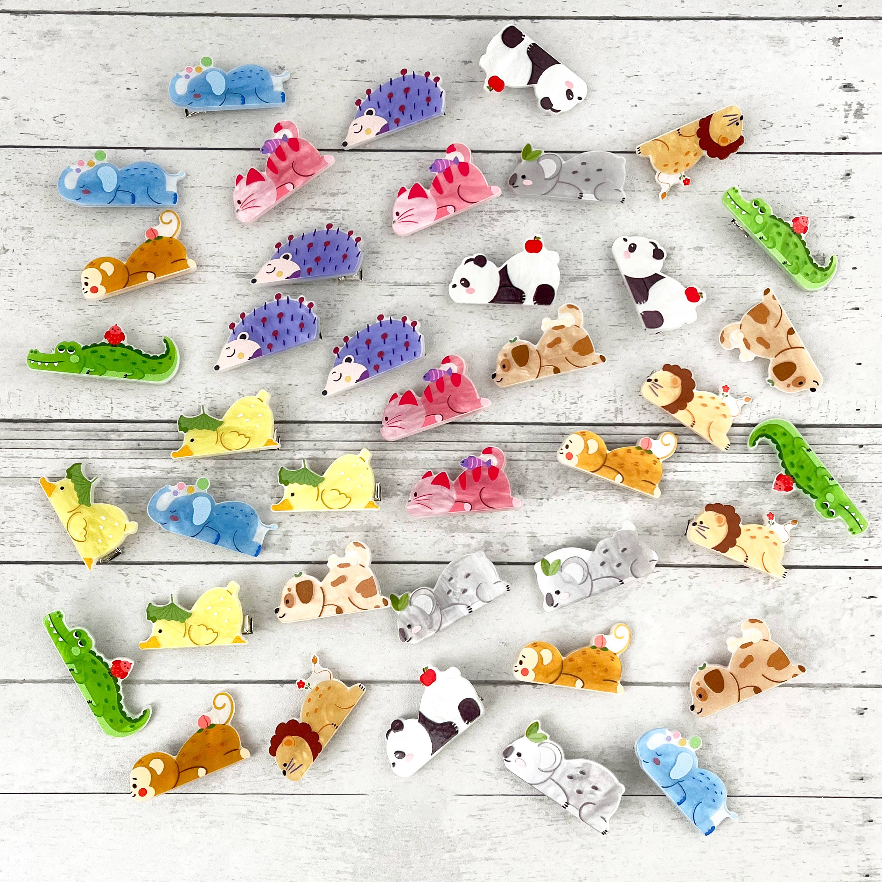 SoapElenGlen - Wholesale Hair Clip - Women's - Cute Cartoon Lying Animal Alligator Barrette 22