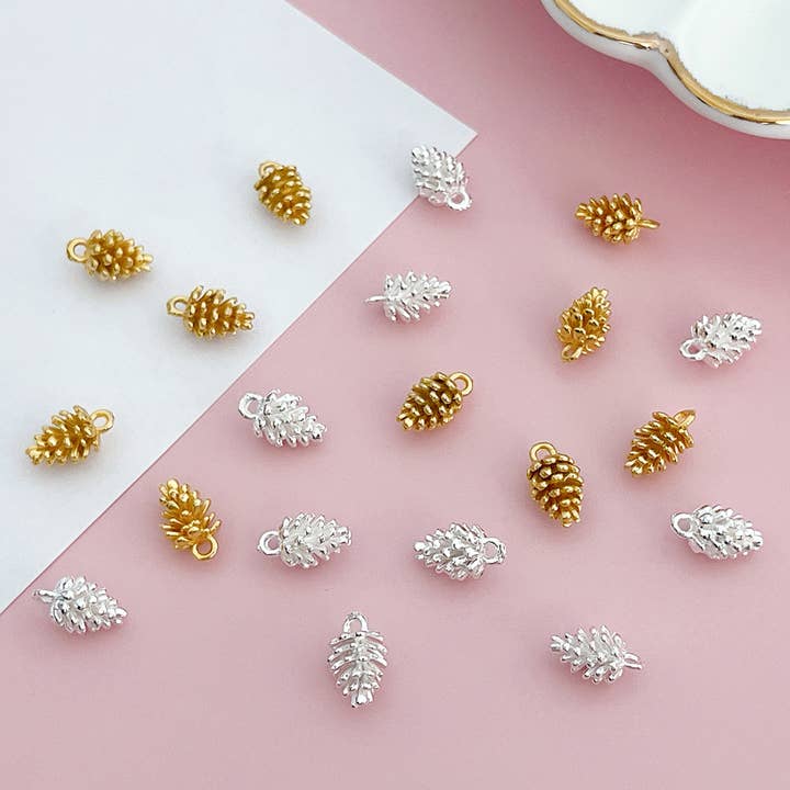3D Pinecone Enamel Charms (set of 20) for wholesale by Allydrew