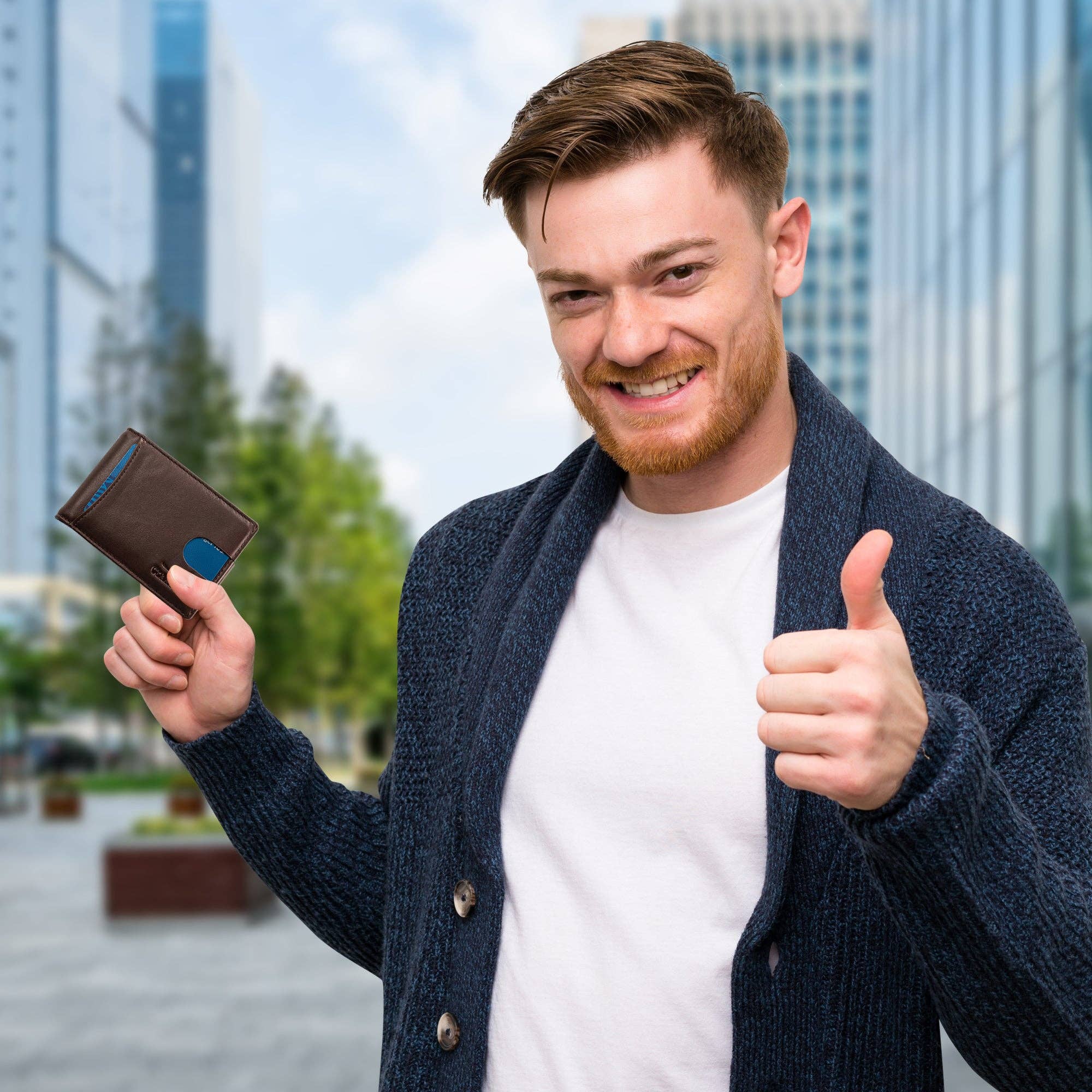 Claasico - Wholesale Wallet - Men's - Small bifold leather money clip wallet with pull strap27