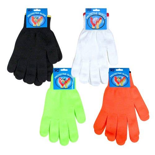 Nylon Work Gloves - 4 Asst Neon Colors for wholesale by Deluxe Import Trading