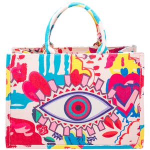 Purchase Wholesale evil eye tote. Free Returns & Net 60 Terms on Faire