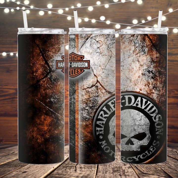 Nödställda motorcykel sublimering Tumbler för wholesale av K. I. Designs