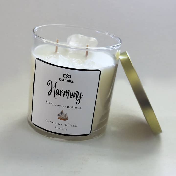 Bougie en cristal Harmony pour la vente par Exutoire Candle Co