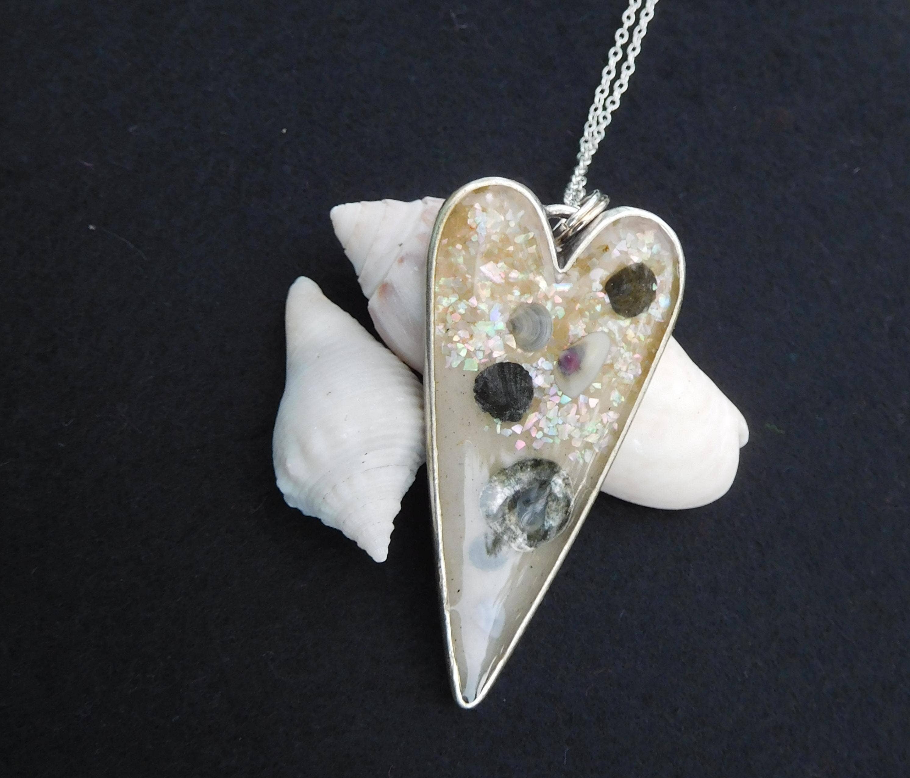 Art & Soul 30a - Wholesale Pendant/Charm Necklace - XL Heart Pendant Necklace Custom Beach, Shells or City2