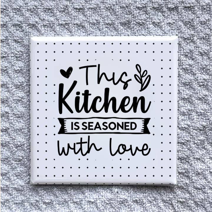 This Kitchen 2x2" Magnet-Handmade Fridge Décor for wholesale by Made With Aloha Magnets,llc