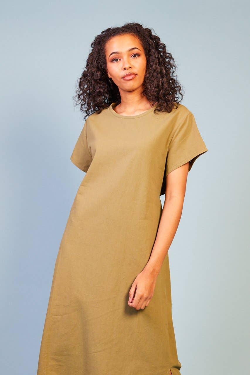 Baloot Clothing - Venta al por mayor Vestido - Mujer - Vestido Penina con Mangas Cap y Detalle en la Espalda0